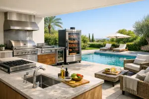 une cuisine d’été premium avec qui équipement professionnels