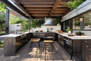 Plan de cuisine extérieure : Les 3 configurations pour optimiser l'espace.