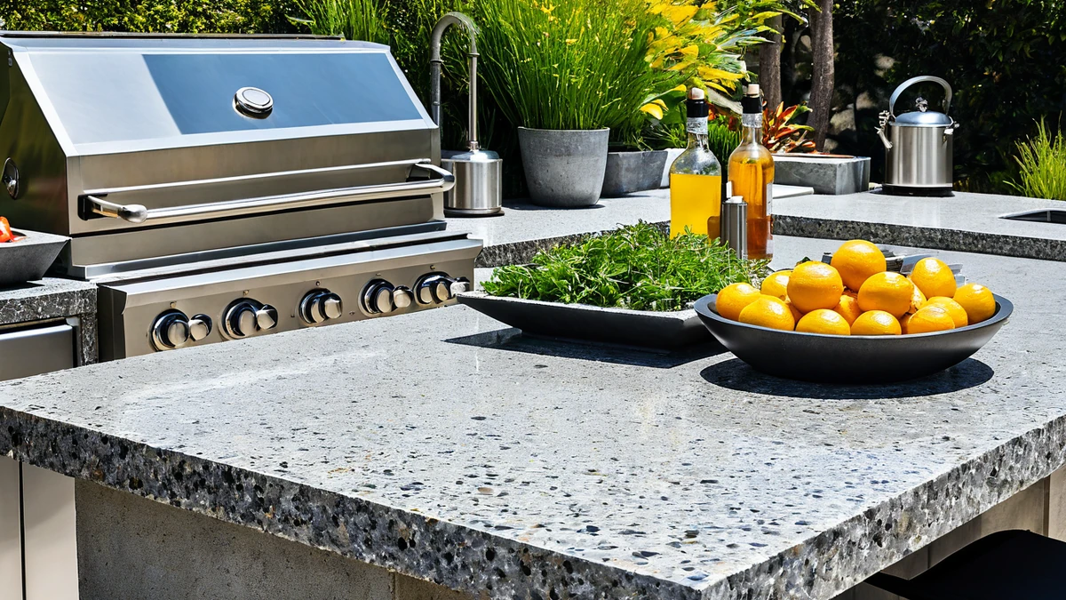 Plan de travail extérieur : granit, inox ou béton ?